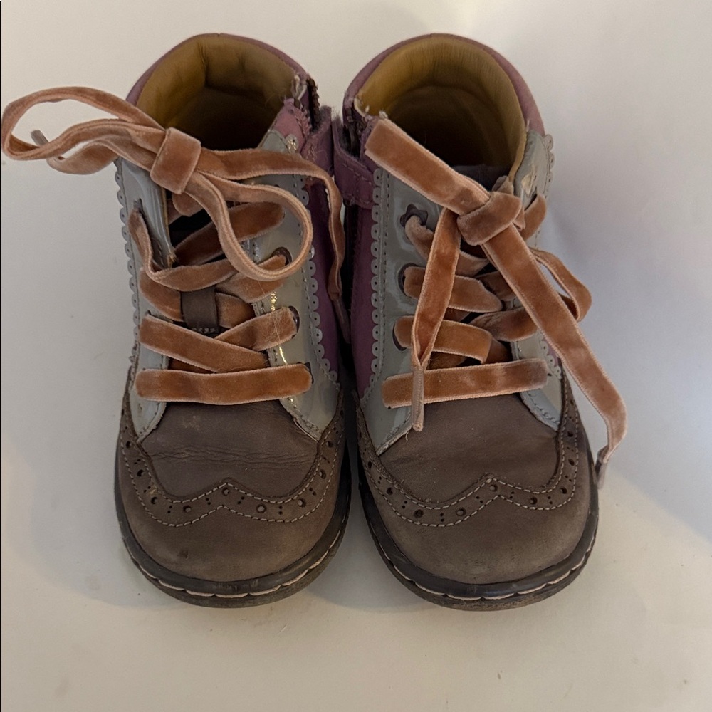 Geox Brown and Pink Kids Boots